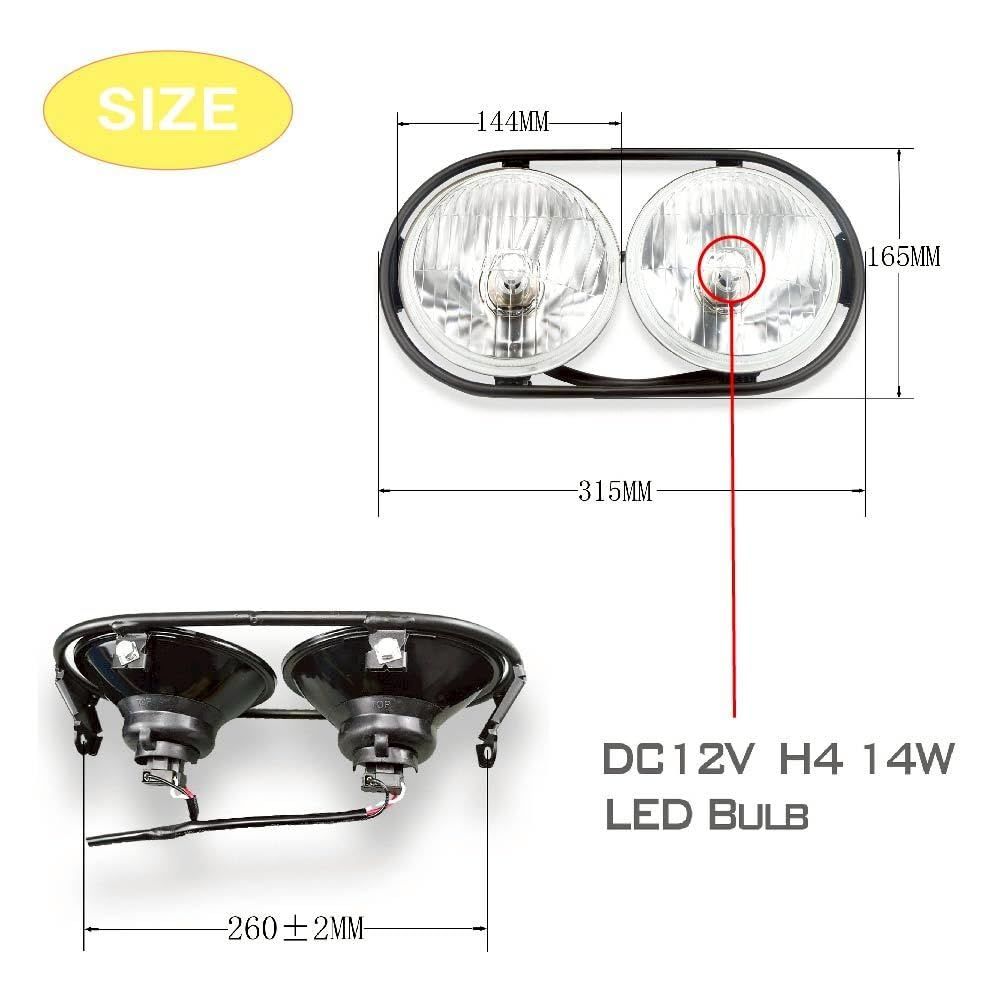 ホンダ車用 ズーマー AF58 LED ヘッドライト ASSY 幅315mm ワイド デカ