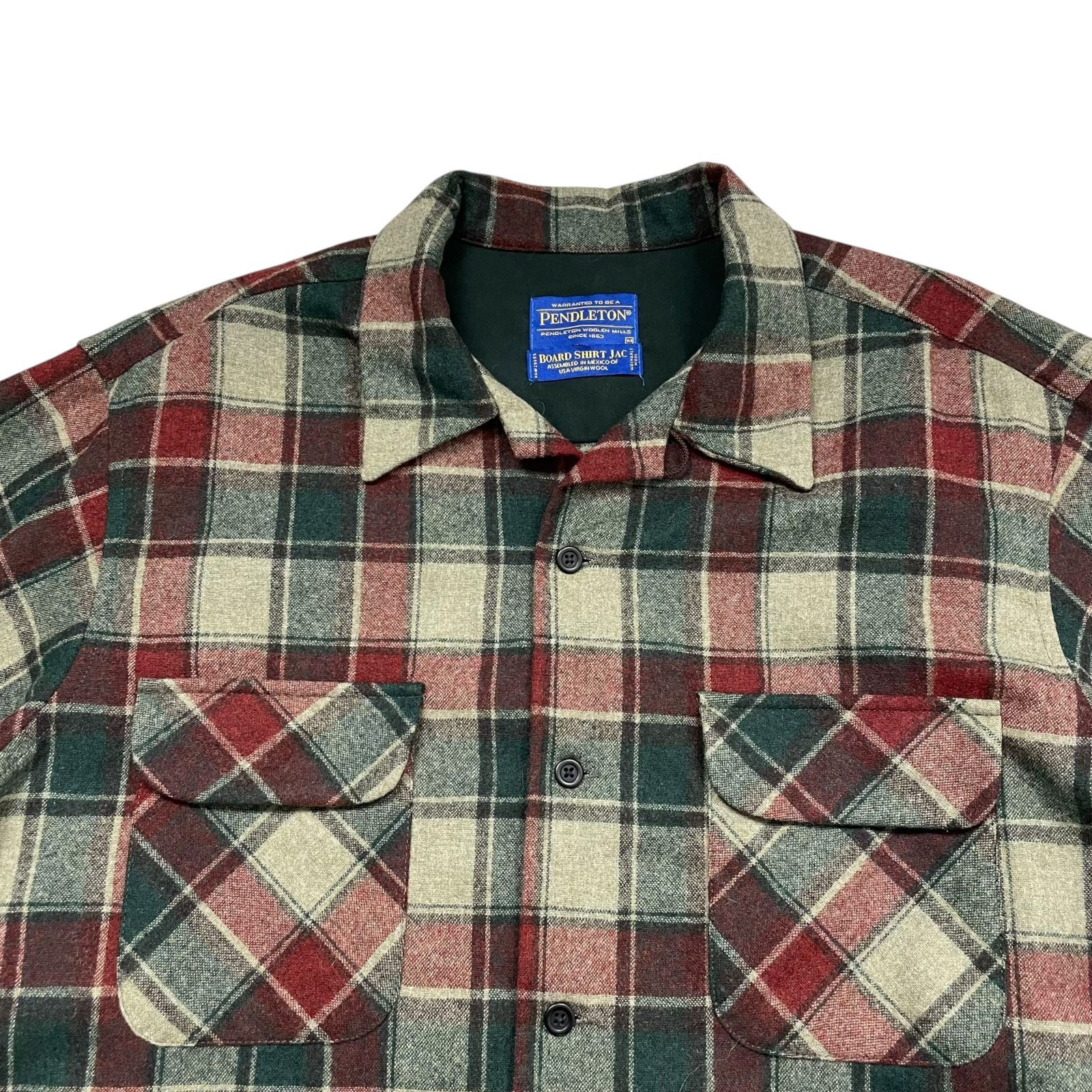 00s ペンドルトン ウール ボード シャツ チェック 開襟 サイズ M