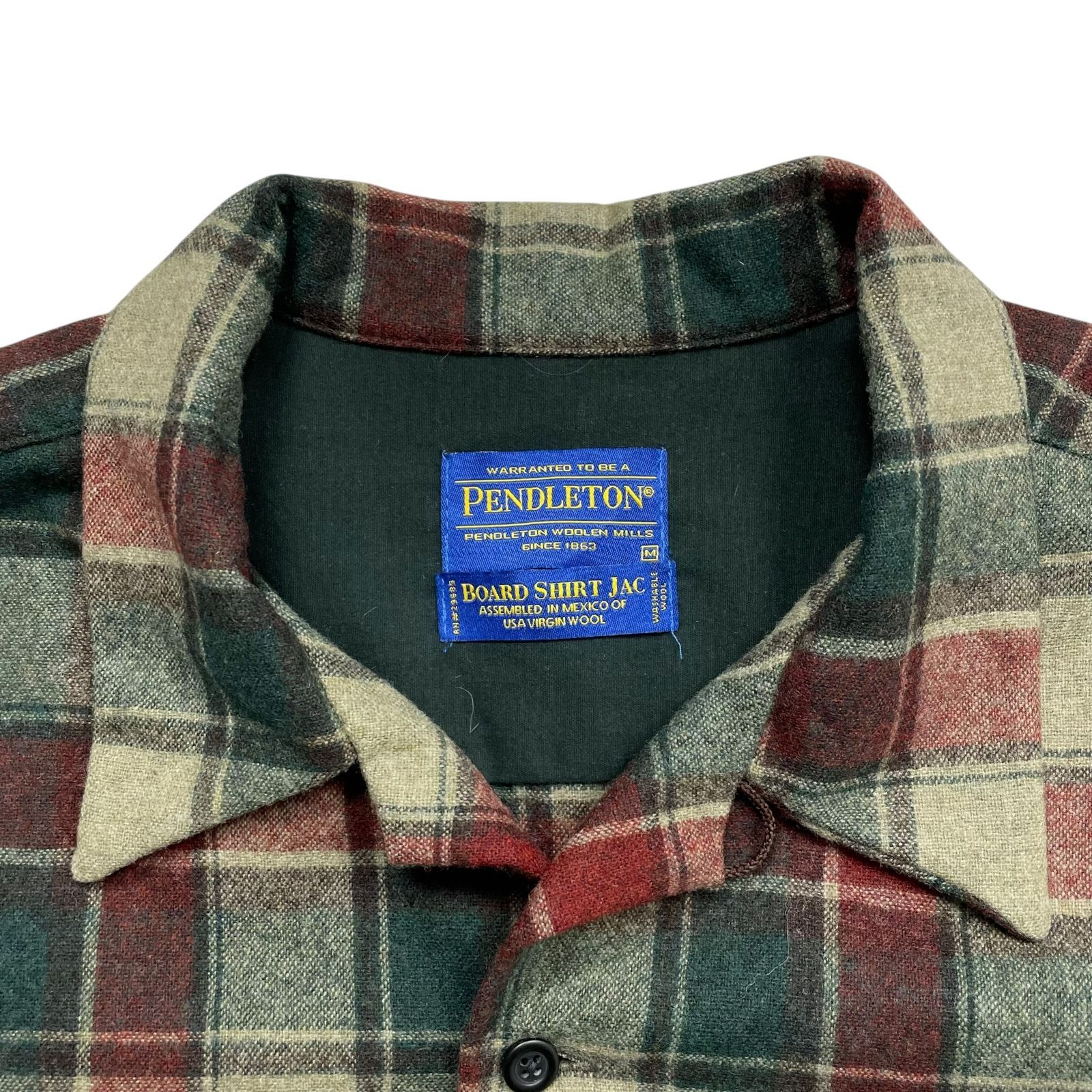 00s ペンドルトン ウール ボード シャツ チェック 開襟 サイズ M