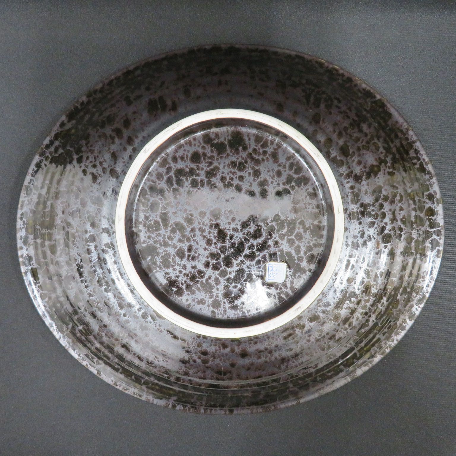 7269☆骨董(アンティーク)風□プレート□大皿□皿□楕円□渦巻模様