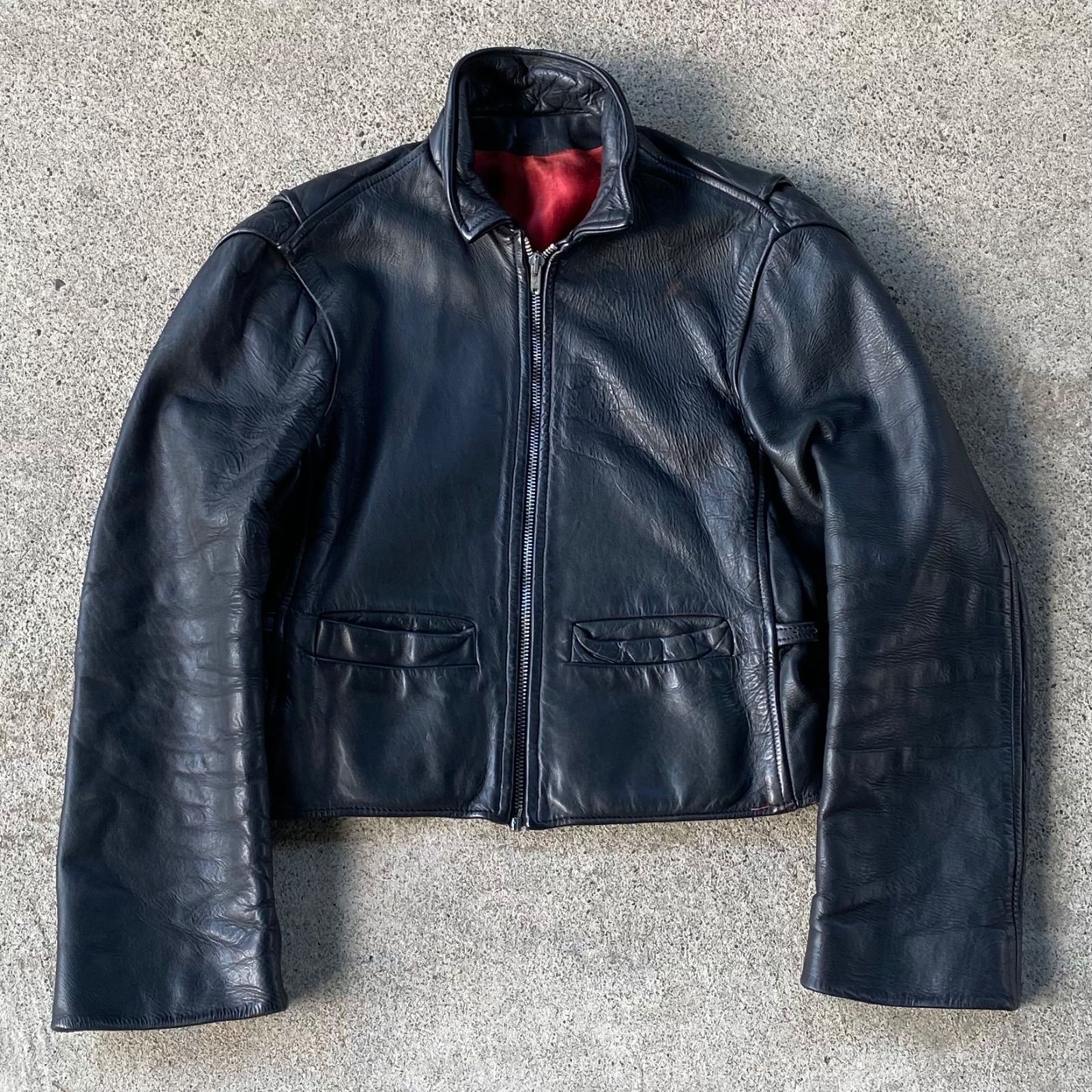 70's single leather riders jacket. 古着 レザーライダースジャケット