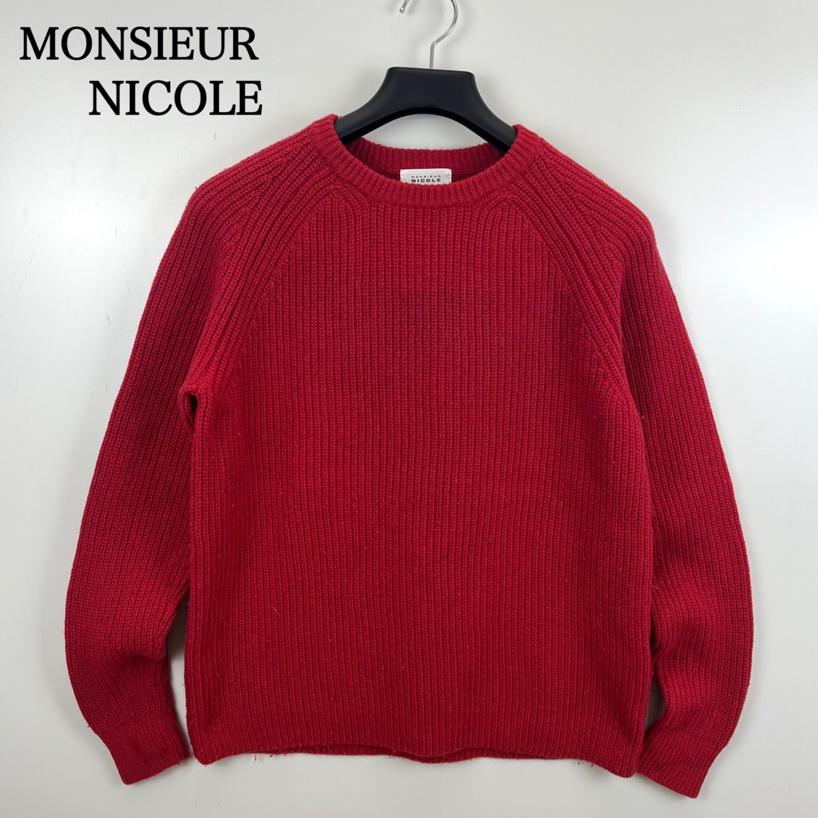 MONSIEUR NICOLE low gauge wool knit sweater 46 M 7562-6021 