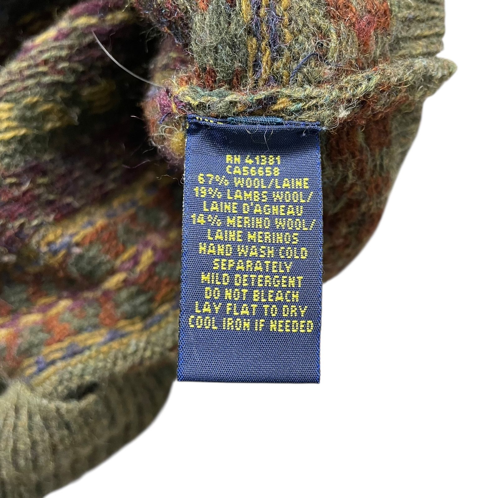 US ポロラルフローレン フェアアイル ウール ニット カーディガン サイズ L  木の実 ボタン