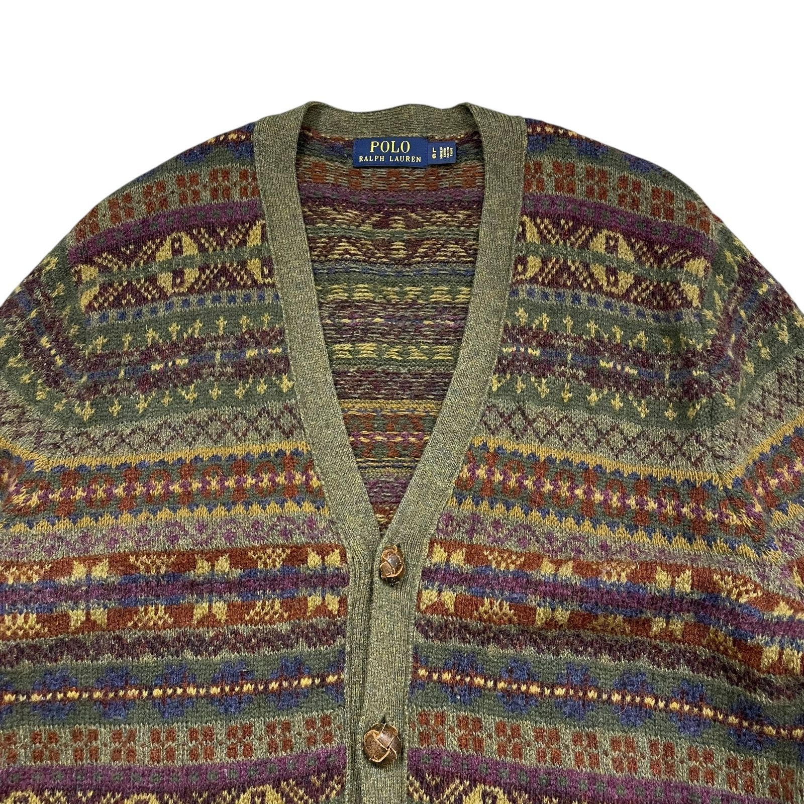 US ポロラルフローレン フェアアイル ウール ニット カーディガン