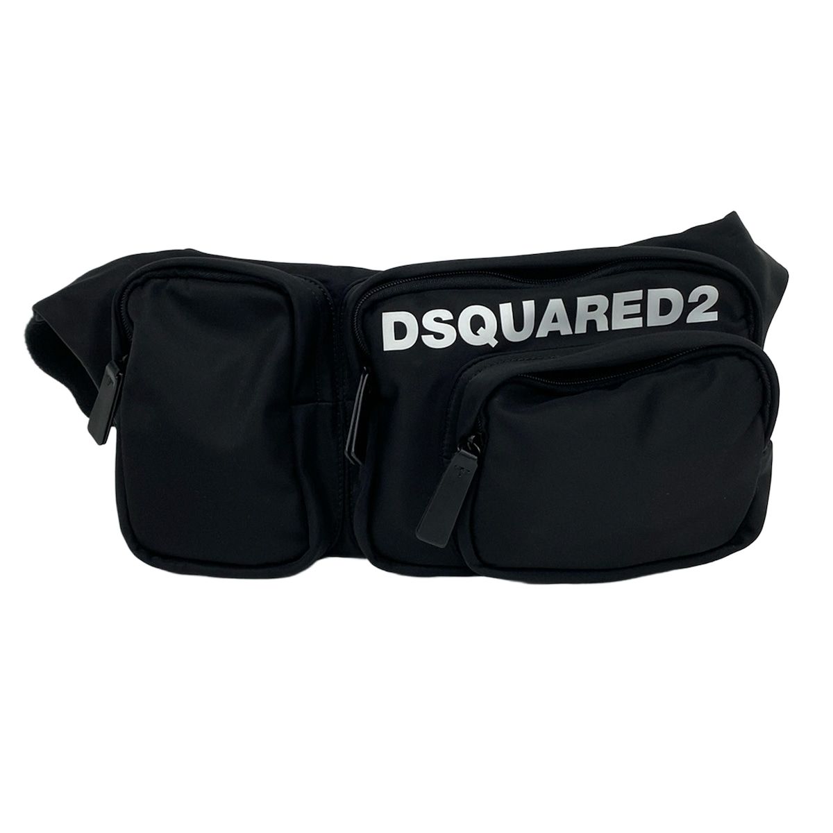 DSQUARED2(ディースクエアード) ウエストポーチ - 黒×白 【公式通販】