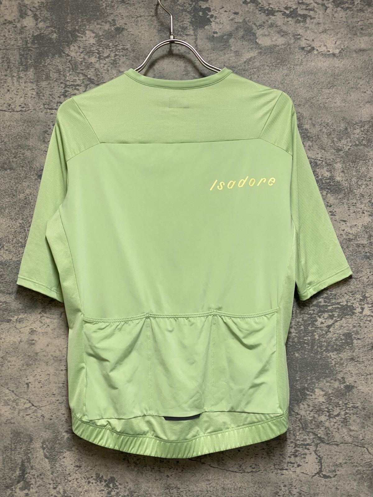 激レア イザドア Isadore サイクリングウェア グリーン メッシュ 半袖 JQ127 イザドア Isadore DEBUT JERSEY 半袖 サイクルジャージ 黄緑 M
