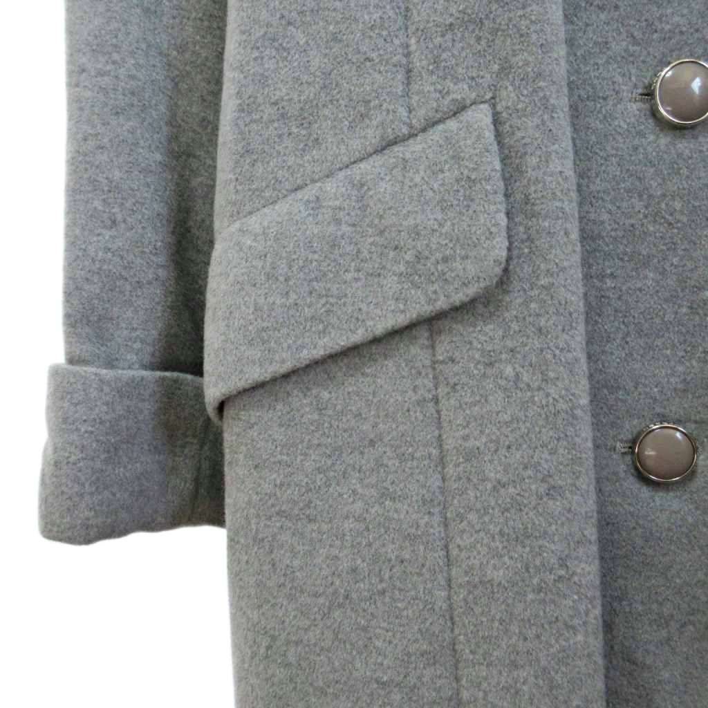 クレージュ　courreges ロングコート　アンゴラ　カシミヤ　ウール クレージュ courreges アンゴラ ウール混 ステンカラーコート