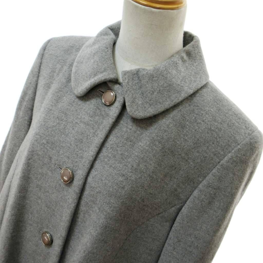 クレージュ courreges アンゴラ ウール混 ステンカラーコート