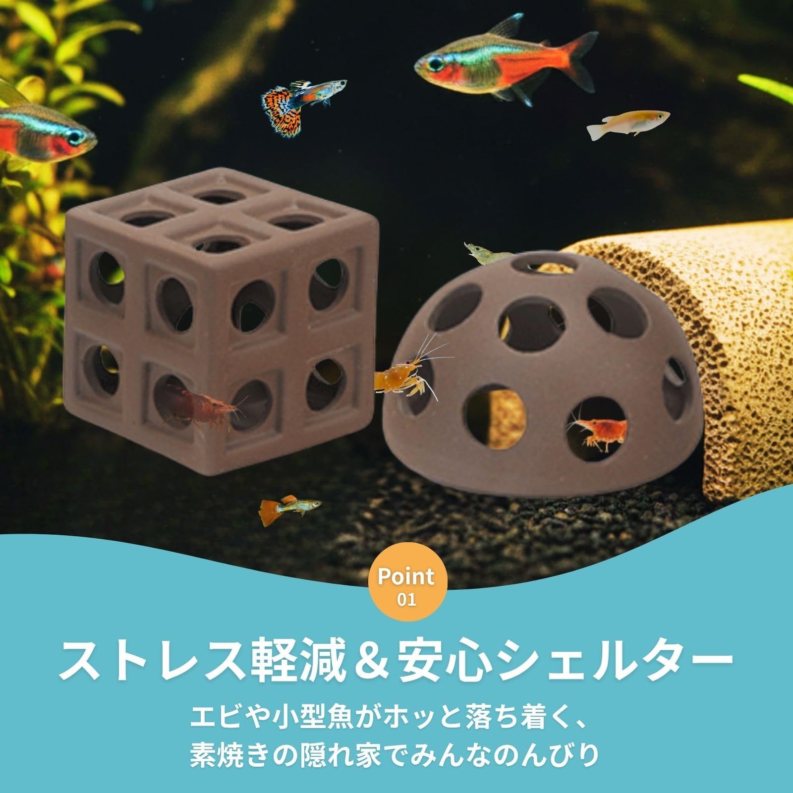 Archnote エビ 隠れ家 水槽 オブジェ シェルター アクアリウム 金魚 魚