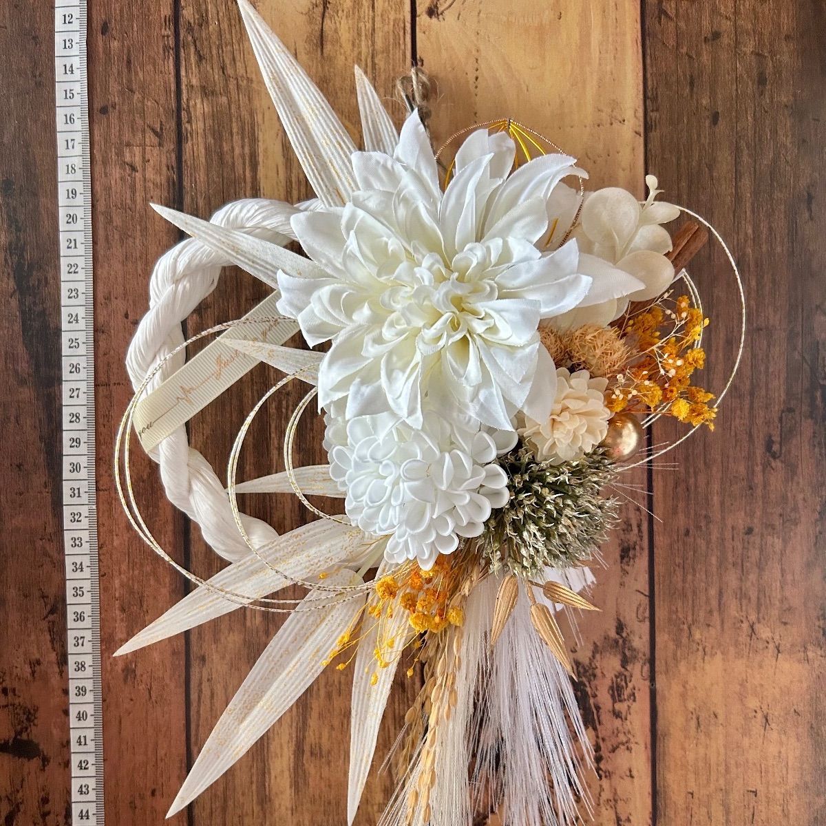 7-266 しめ縄リース しめ縄飾り お正月リース お正月飾り 門扉