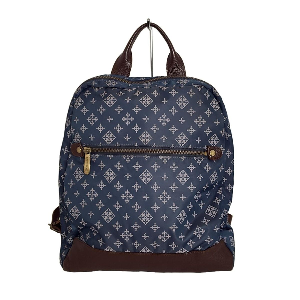 美品、ラシット、russet、リュック、ネイビー russet(ラシット) リュックサック - ネイビー×ダークブラウン