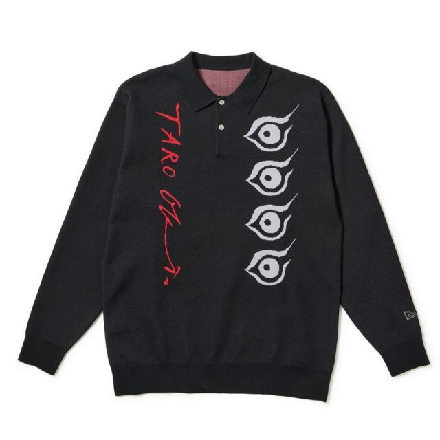 新品ニューエラゴルフx岡本太郎ニットポロ太陽の塔明日の神話ビームスゴルフ ニューエラ ゴルフ ウェア アートコラボ 岡本太郎 長袖 ニット