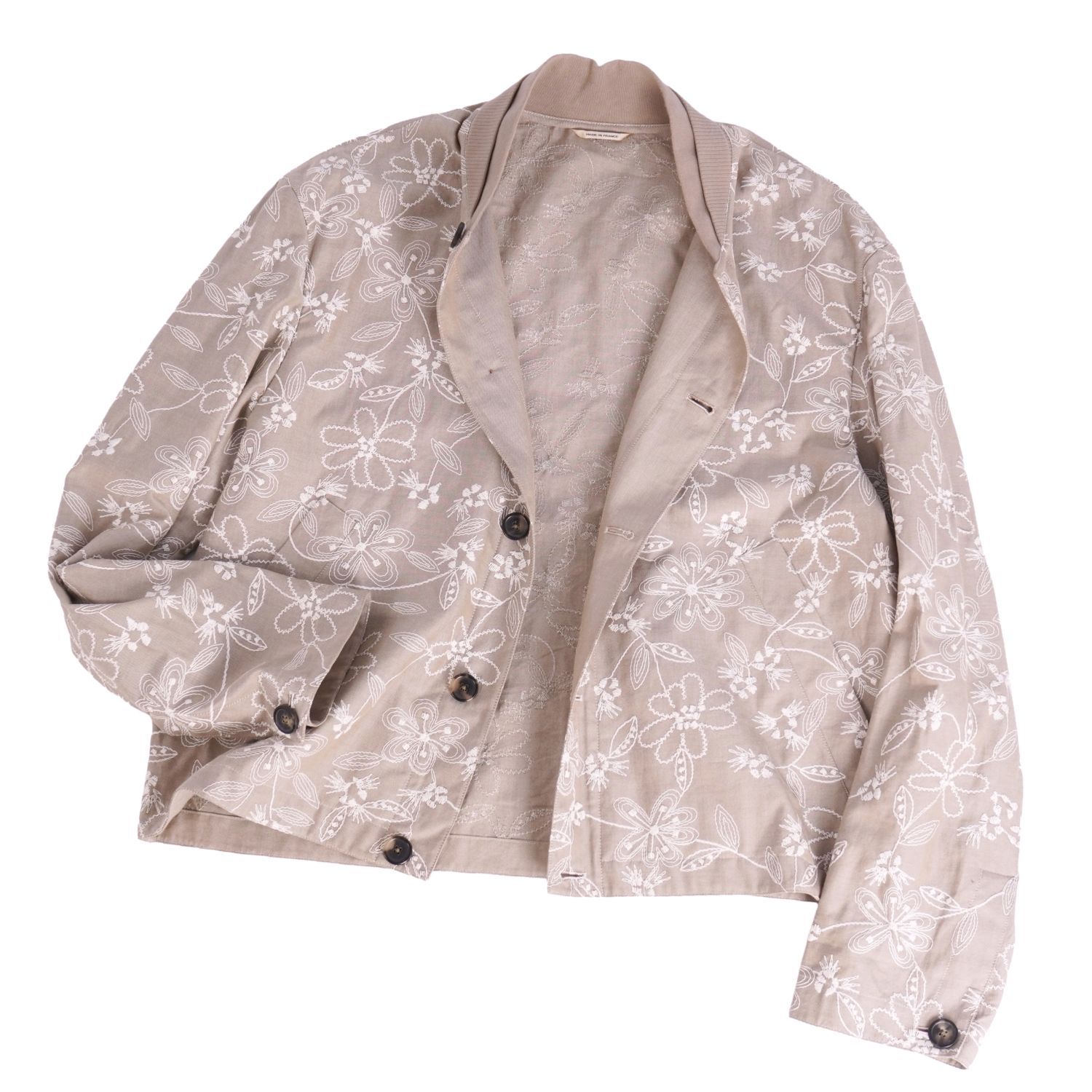 極美品 エルメス HERMES Fleurs technique rib-trim jacket ジャケット ブルゾン テクニカルフラワーリブトリム 刺繍 48 極美品 エルメス HERMES Fleurs technique rib-tri - メルカリ