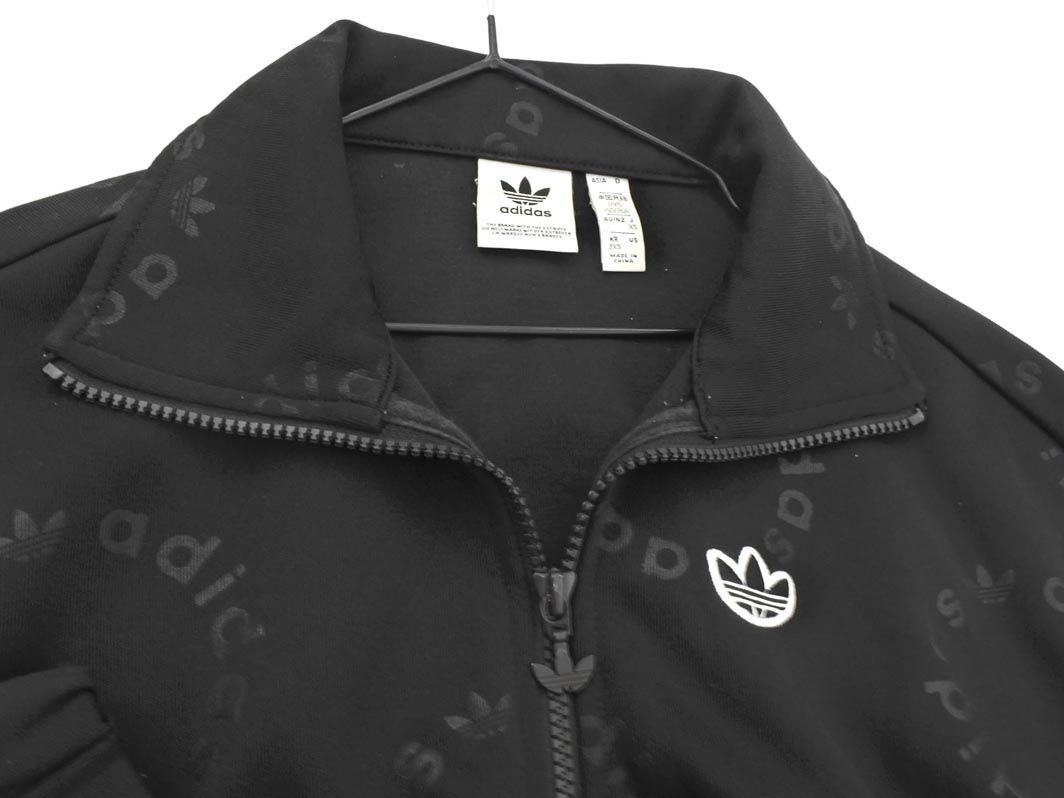 adidas アディダス ロゴ ショート丈 ブルゾン ジャケット sizeXS/黒