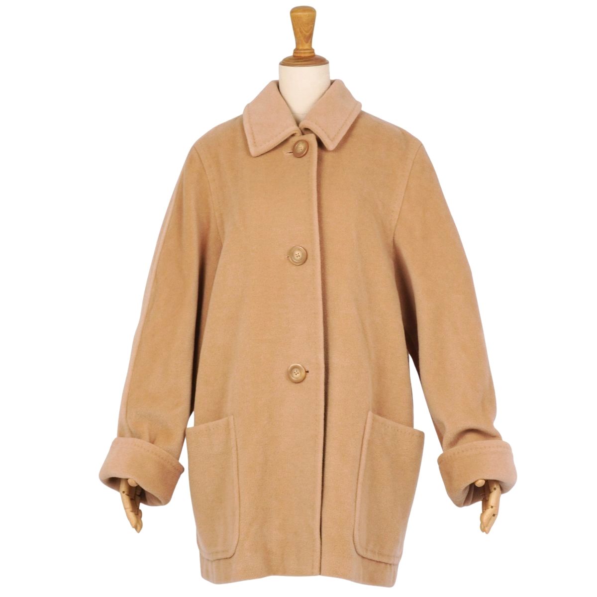 美品 マックスマーラ Max Mara コート 白タグ ウール カシミヤ アウタ  