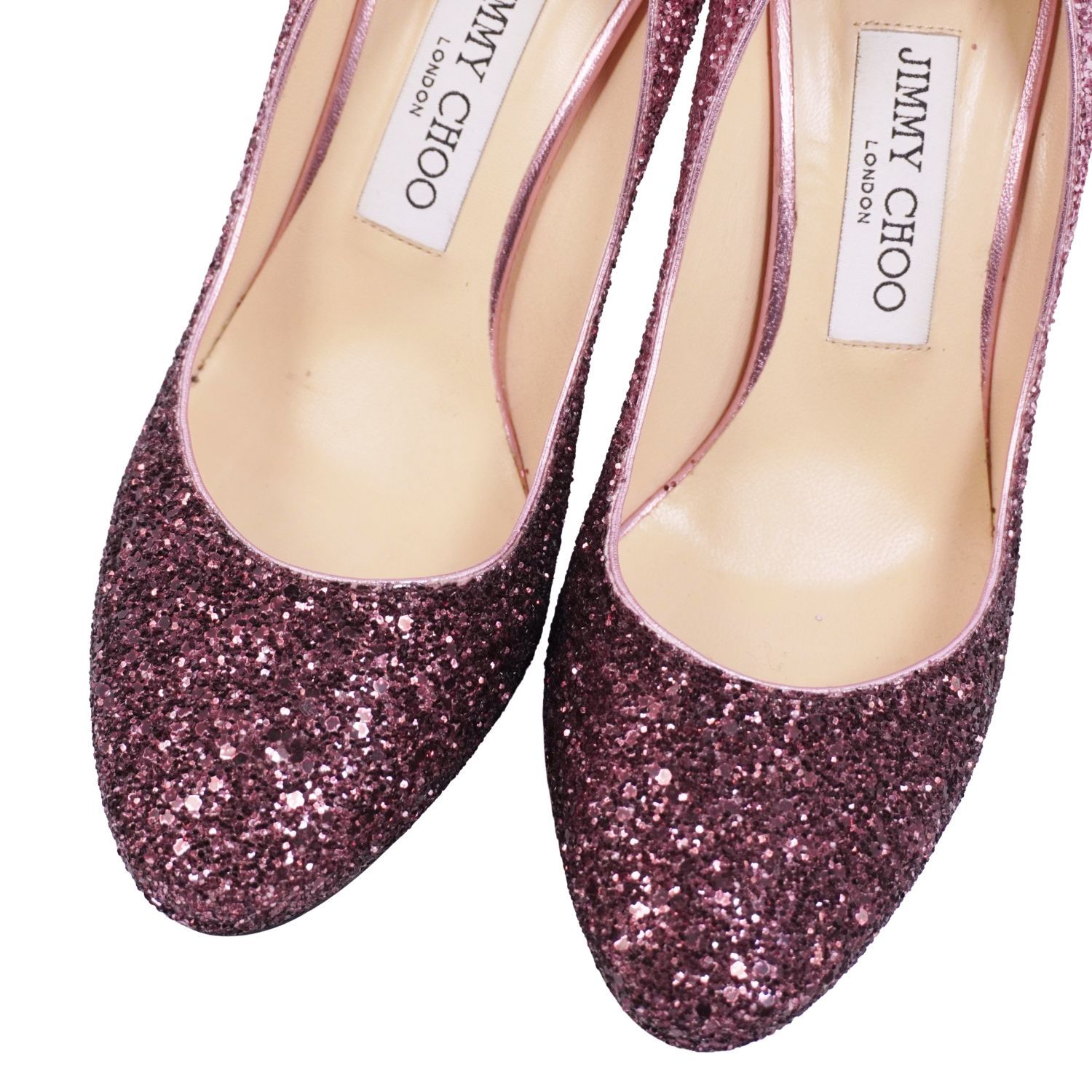 美品 ジミーチュウ JIMMY CHOO パンプス ヒール グリッター プラット