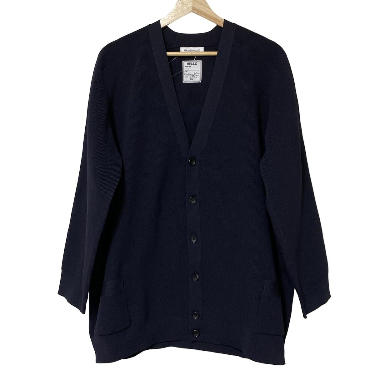 マディソンブルー リブニット クルーカーディガン 黒 MADISON BLUE マディソンブルー リブニット クルーカーディガン 黒 MADISON BLUE