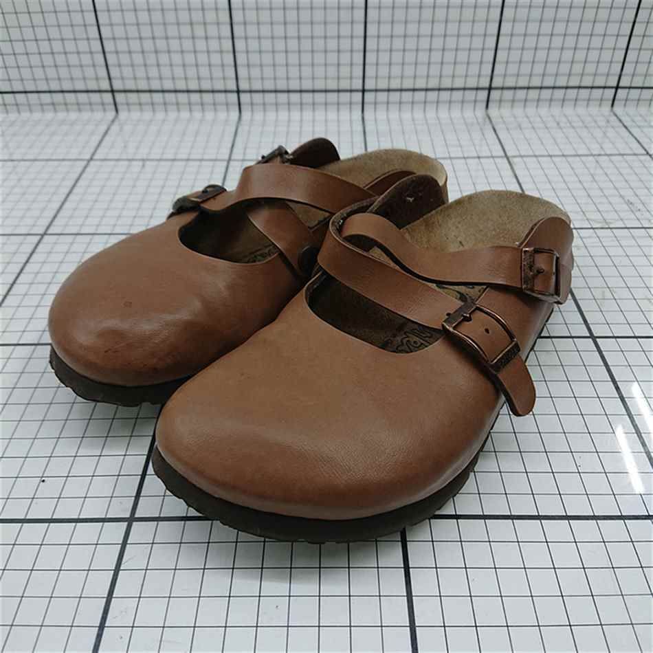 ◇ ⊂ ビルキー Birki's レザー クロッグサンダル ブラウン系 23.0