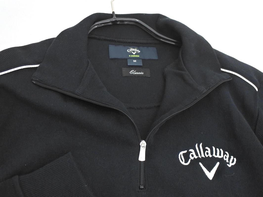 Callaway キャロウェイ ロゴ 刺繍 ハーフジップ ニット セーター sizeM