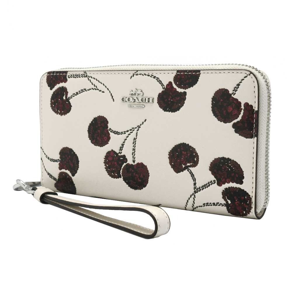 【新品】コーチ コーナージップ ウォレット チェリープリント チョークマルチ COACH（コーチ） ☆COACH☆ 財布 ミディアム コーナージップ