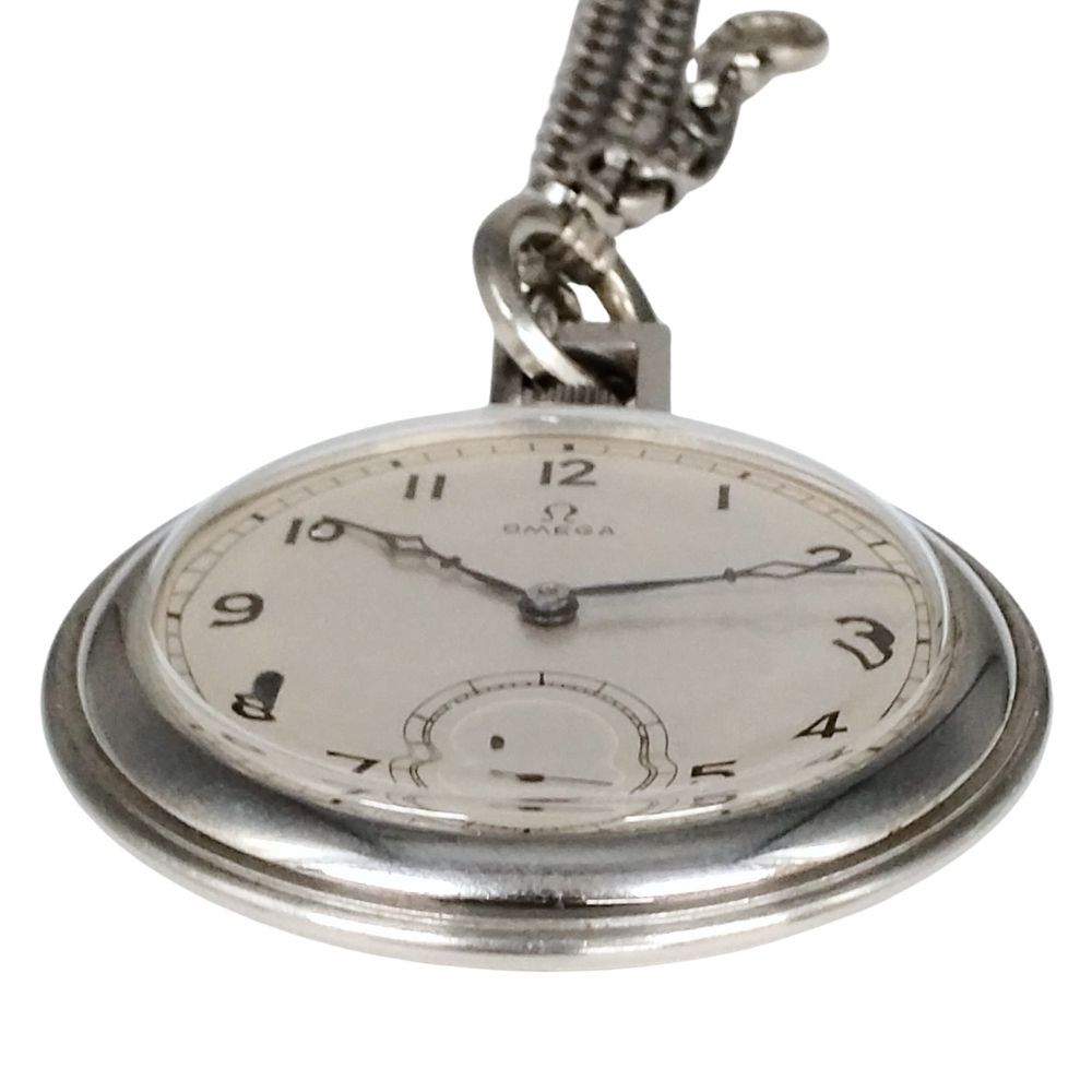 オメガ　ビンテージ　シルバー800　スモセコ　懐中メンズ手巻き腕時計　稼働品 OMEGA オメガ 懐中時計 スモールセコンド 手巻き ステンレス 風防交換