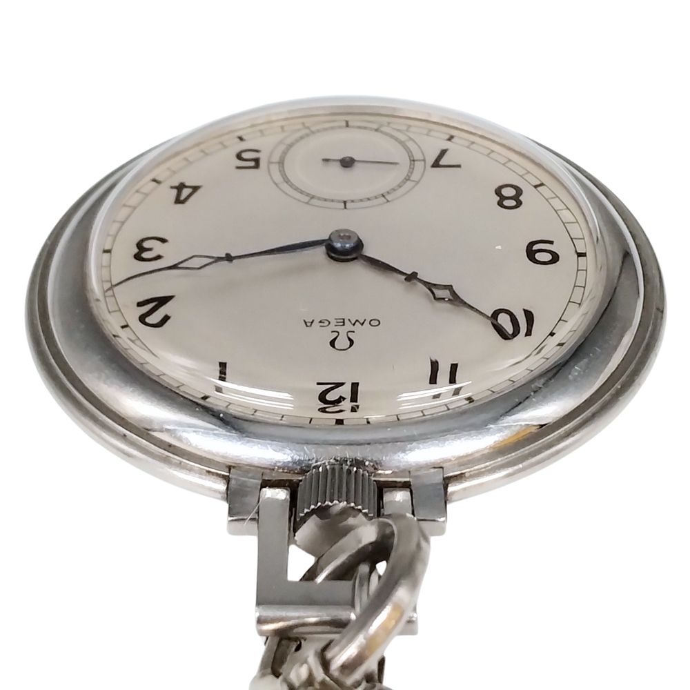 OMEGA オメガ 懐中時計 スモールセコンド 手巻き ステンレス 風防交換