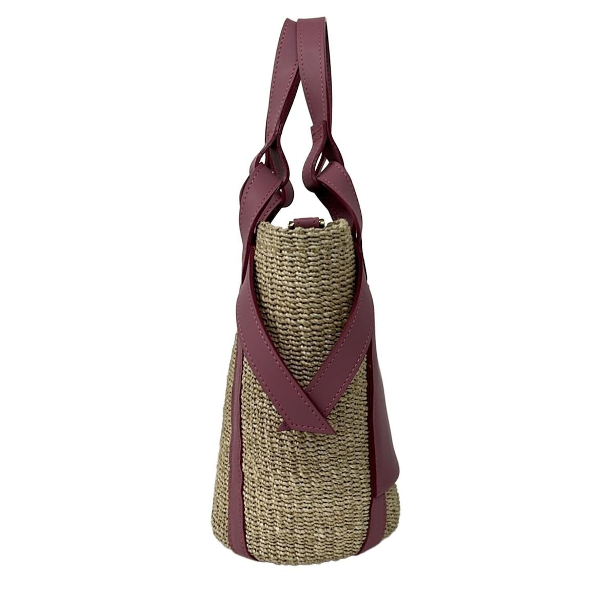 VIOLAd'ORO(ヴィオラドーロ) トートバッグ美品 - ベージュ×ピンク かご