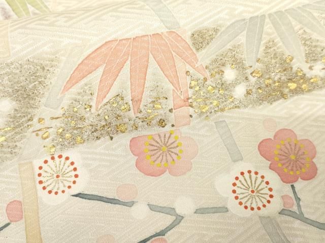 平和屋着物○京友禅の第一人者 松井青々 訪問着 駒刺繍 絞り 扇面梅