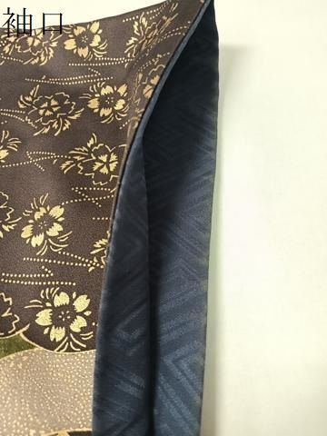 平和屋着物○英王室献上友禅作家 木下勝功 訪問着 駒刺繍 道長草花文