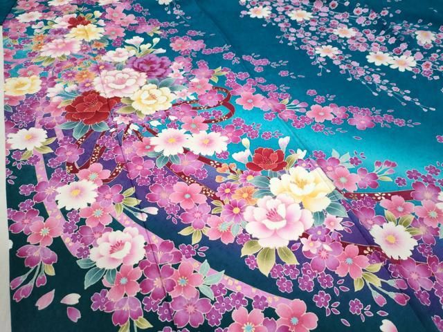 平和屋着物○豪華振袖 舞花文 暈し染め 金彩 正絹 逸品 CABB4203yc