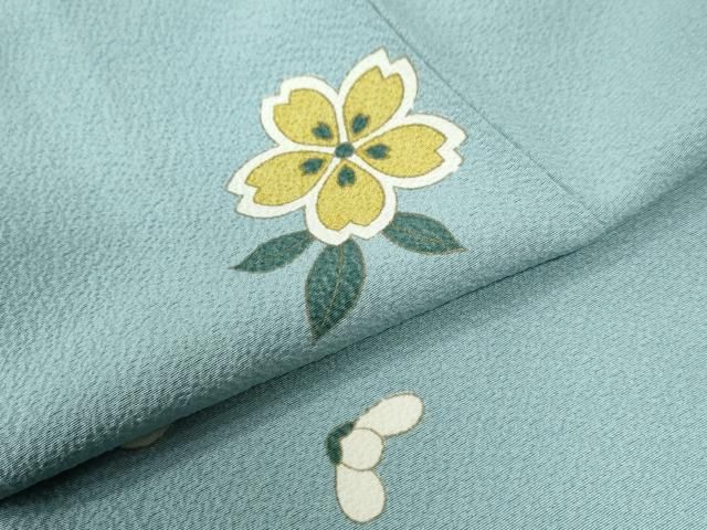 平和屋着物○上質な小紋 万寿菊 舞花文 ロング丈 正絹 逸品 未使用