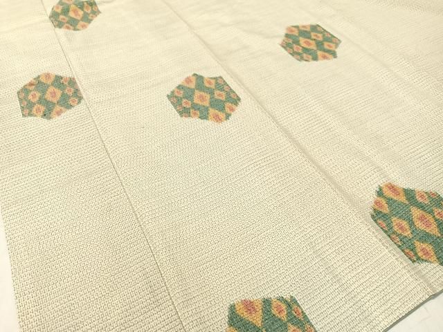 平和屋着物□銀座きしや 紬 単衣 80亀甲 大亀甲飛