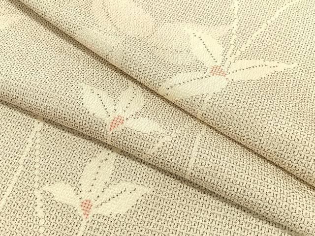 平和屋着物●上質な紬　草花文　やまと誂製　正絹　逸品　未使用　AABE5320cs 平和屋着物○上質な紬 草花文 やまと誂製 正絹 逸品 未使用 AABE5320cs