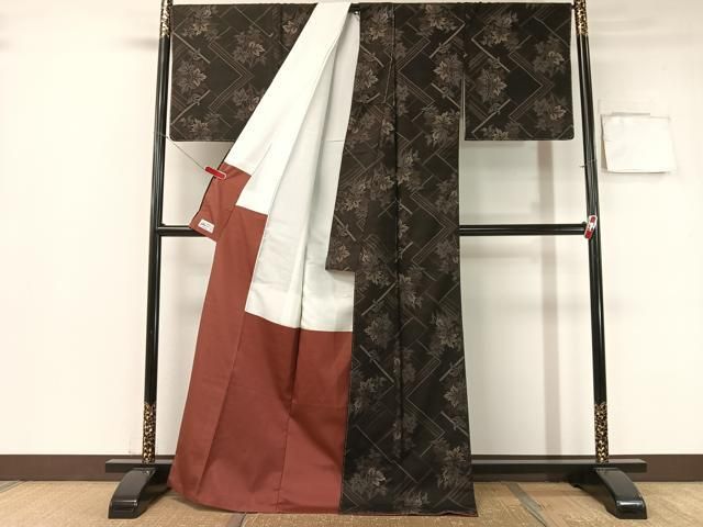 平和屋着物○本場大島紬 7マルキ 草木文 やまと誂製 正絹 逸品 未使用