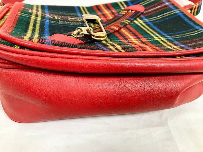 MOSCHINO モスキーノ チェック柄 ショルダーバッグ I believe in Punk