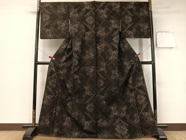 平和屋着物○本場大島紬 7マルキ 草木文 やまと誂製 正絹 逸品 未使用