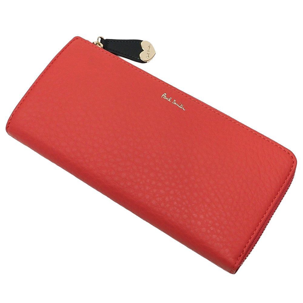 181422 未使用品 Paul Smith L字ファスナー 長財布 コラル 未使用品 Paul Smith L字ファスナー レザーウォレット 長財布 コラル