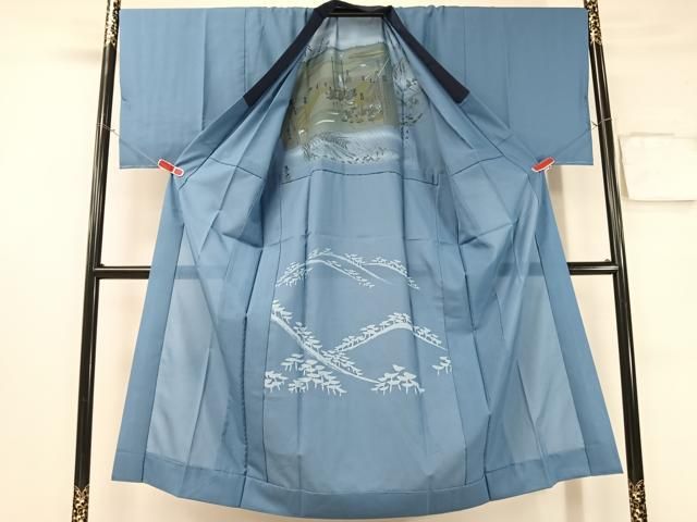 平和屋着物○男性 長襦袢 無双仕立て 手描き 人物風景文 洗える着物 未