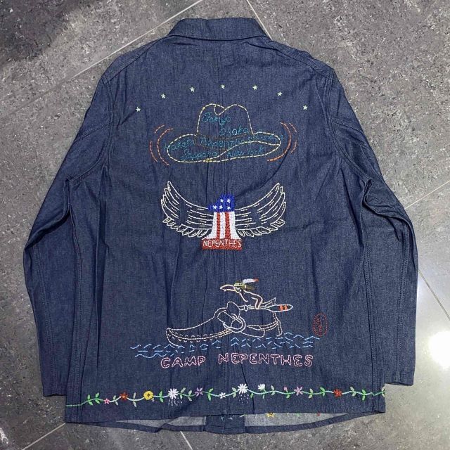 NEPENTHES x OTAKARA NYC ハンド刺繍デニムカバーオール SIZE-M OT1498