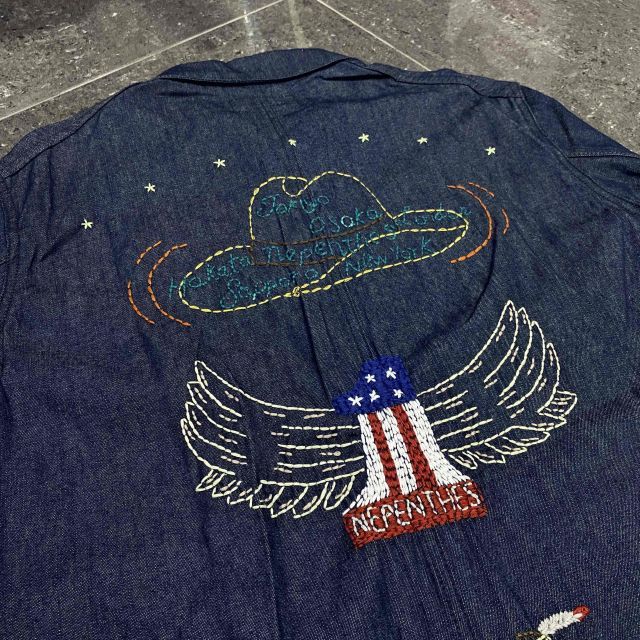 NEPENTHES x OTAKARA NYC ハンド刺繍デニムカバーオール SIZE-M OT1498