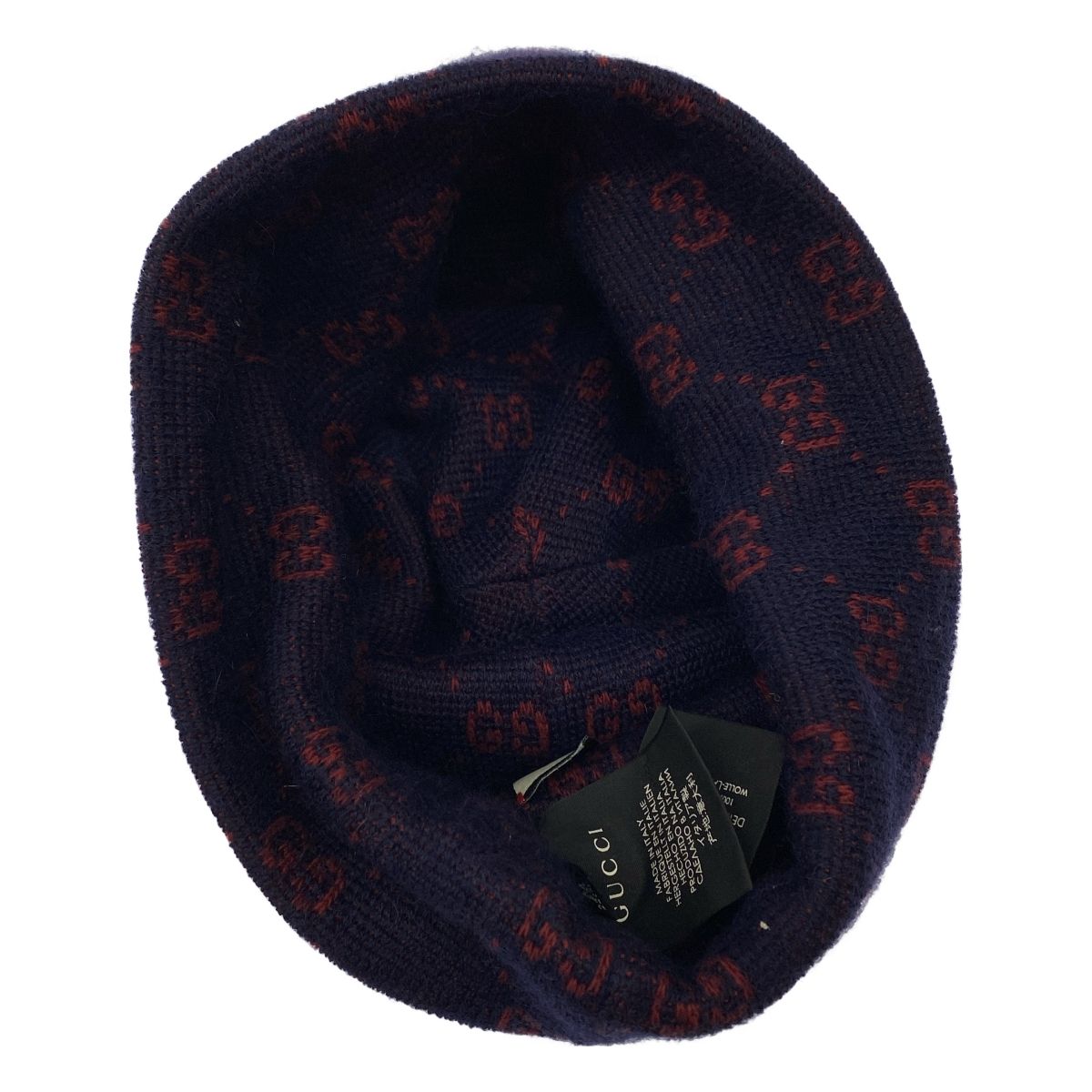 【極美品】GUCCI グッチ アルパカ ビーニー GUCCI グッチ GGアルパカウールニットキャップ ネイビー M - メルカリ
