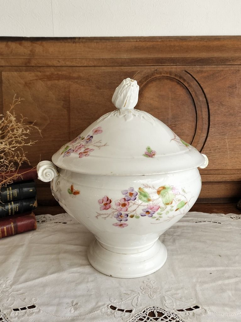 *️⃣プロフ必読❗️フランス アンティーク 陶器 蓋付きスーピエール ️⃣プロフ必読❗️フランス アンティーク 陶器 蓋付きスーピエール