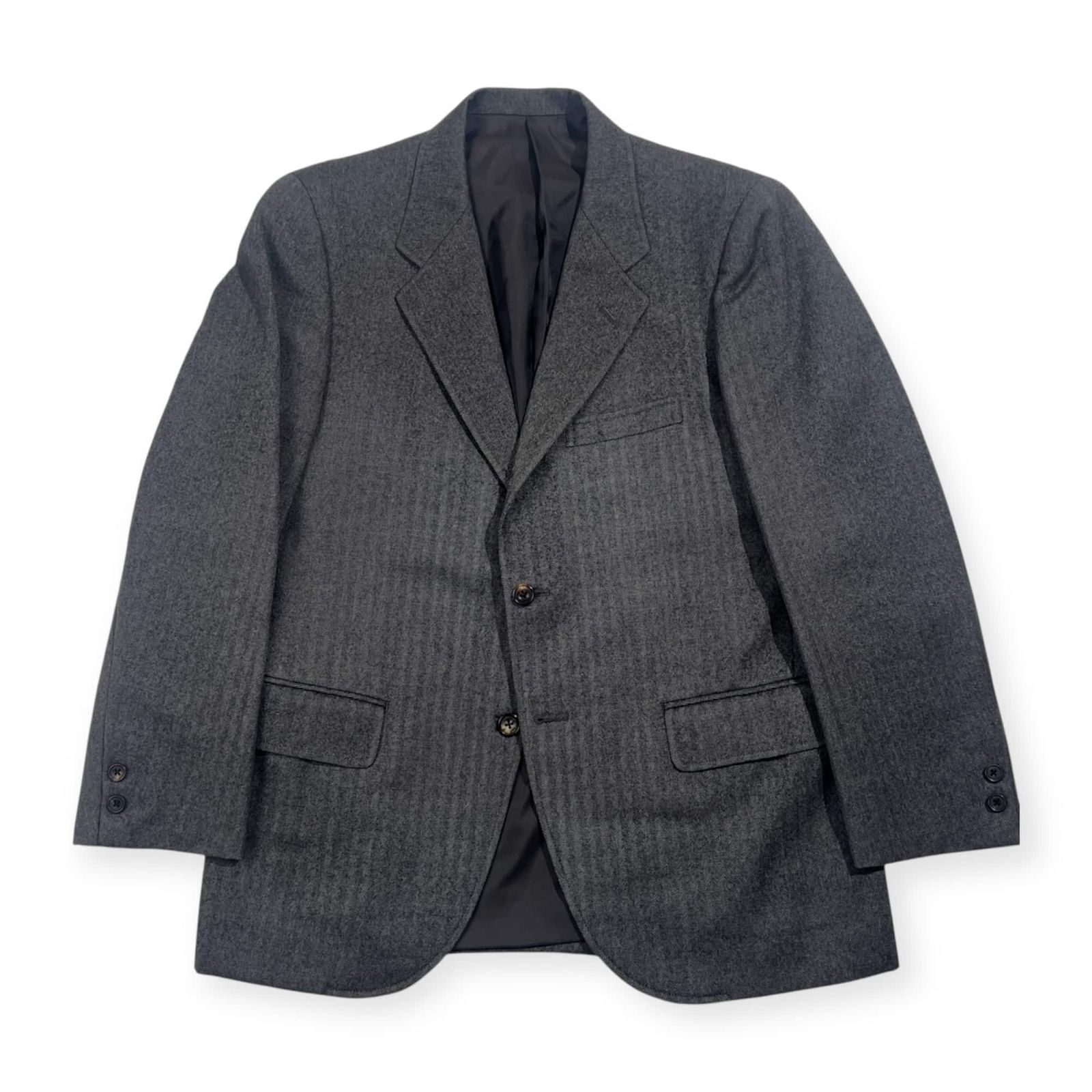 BEAMSF テーラードジャケット ヘリンボーン ネイビー ウール 段返り 3B BEAMSF テーラードジャケット ヘリンボーン ネイビー ウール 段返り 3B