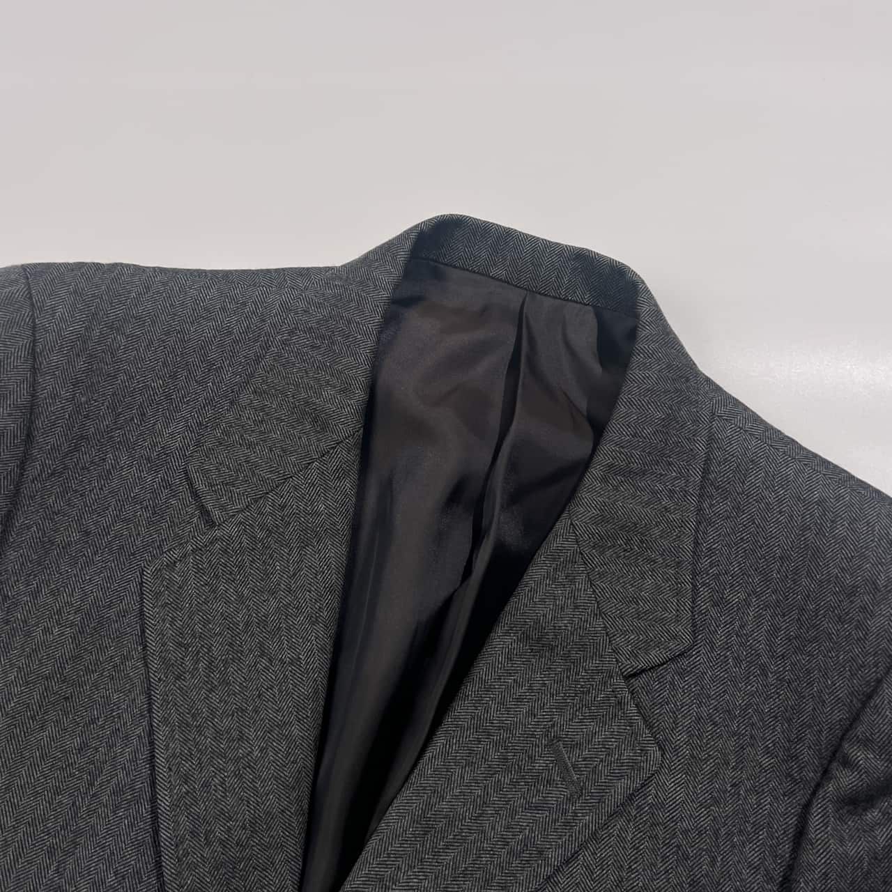 BEAMSF テーラードジャケット ヘリンボーン ネイビー ウール 段返り 3B BEAMSF テーラードジャケット ヘリンボーン ネイビー ウール 段返り 3B