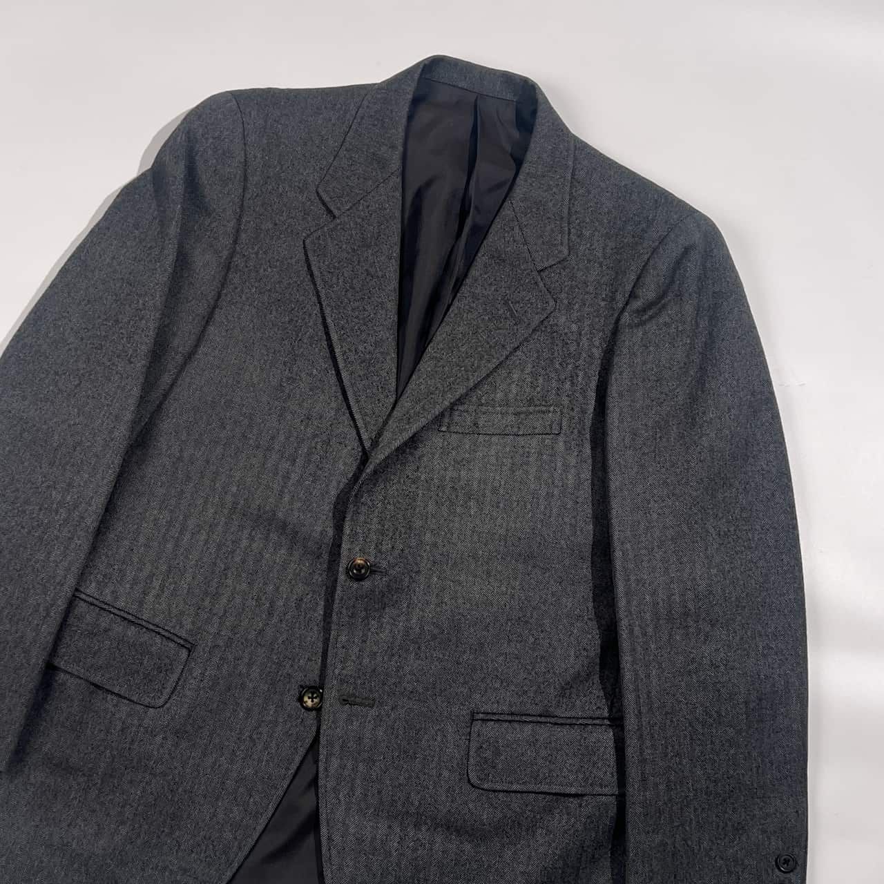 Kent ケント 段返3B ヘリンボーン ウール テーラードジャケット 紺ブレ