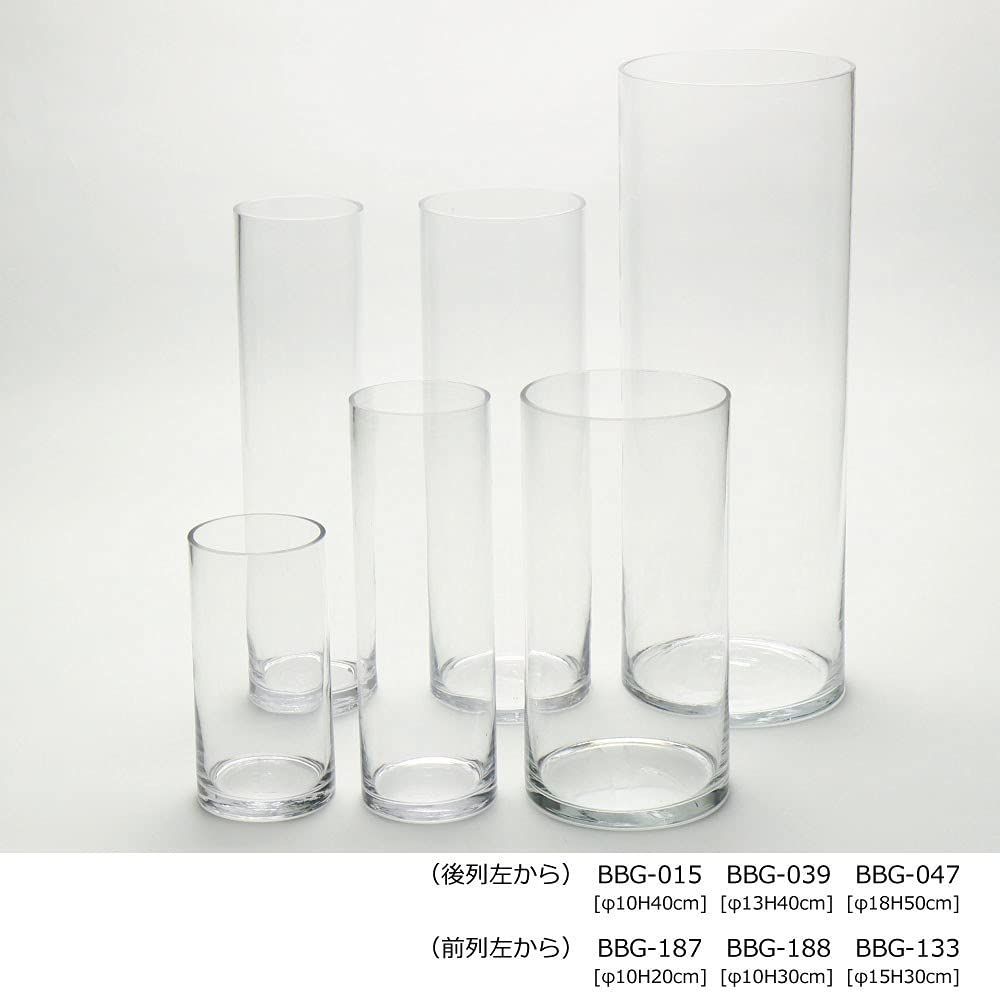 ベニーズ ガラス花瓶 BBG-039 直径13cm×高さ40cm 重量：1.16kg 円筒型