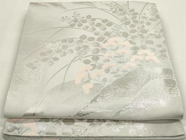 平和屋着物◎六通柄袋帯 重ね山花文 銀糸 正絹 逸品 DAAZ8639qa - メルカリ