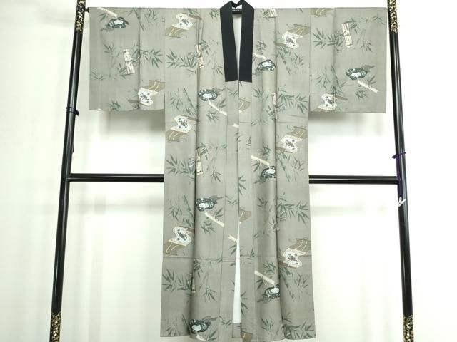 平和屋着物○男性 長襦袢 袷 唐草文 正絹 逸品 DAAZ7064ud