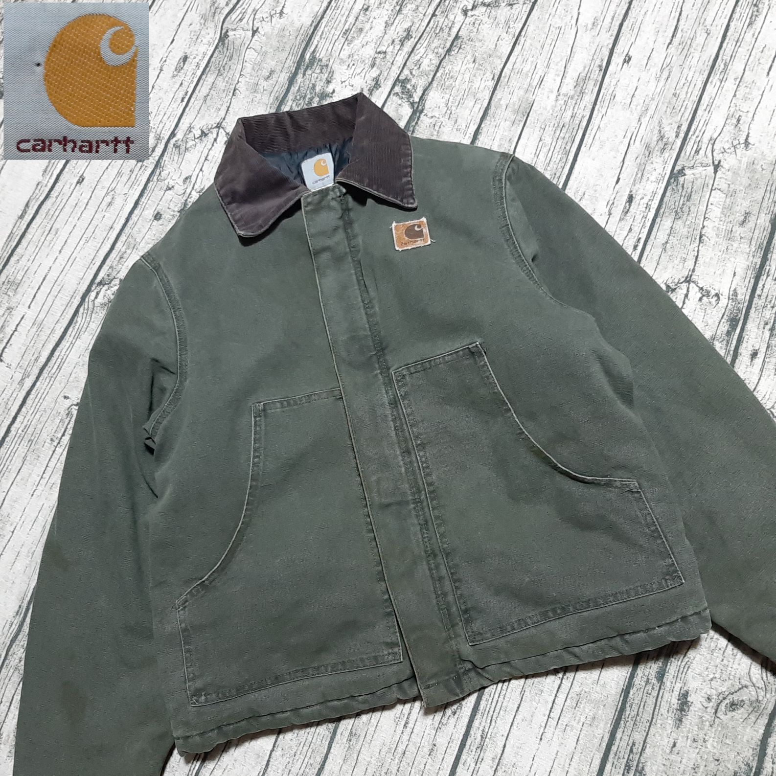 size M】USA製 Carhartt トラディショナルジャケット モスグリーン