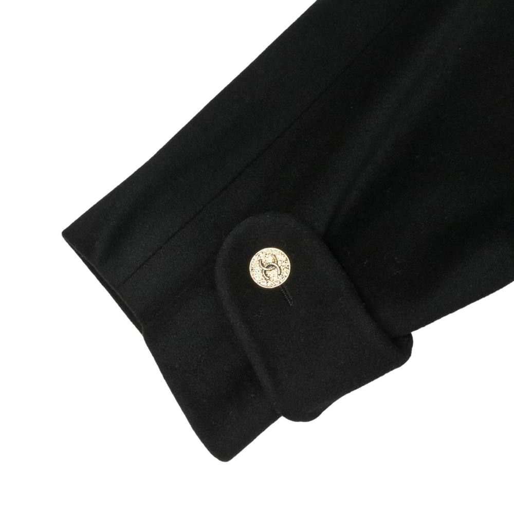 CHANEL ヴィンテージ カシミヤ ノーカラーコート ココマークボタン13個